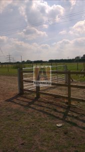 Post & Rail Fence and Steel Field Gate